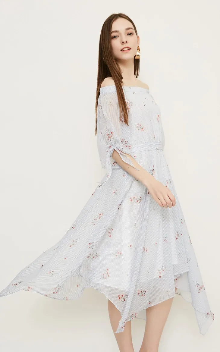 Vero Moda кружевное летнее длинное шифоновое платье с цветочным принтом и короткими рукавами | 31836Z504