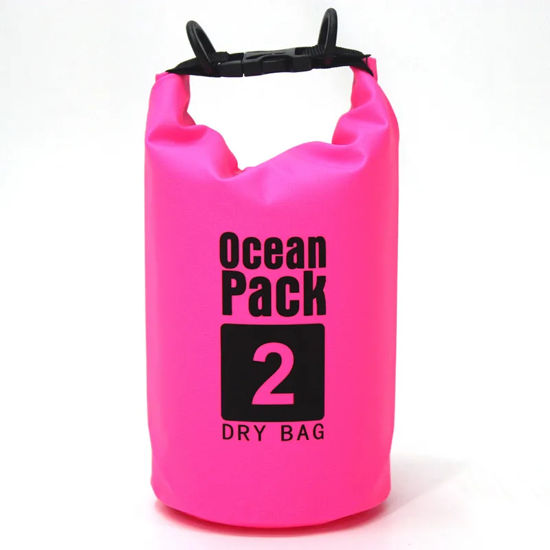 Rose 2L-30L ПВХ Водонепроницаемый сухой мешок океан пакет плавающий гребля Каякинг Кемпинг сухой мешок для кемпинга Пешие прогулки каноэ Рыбалка - Цвет: Rose