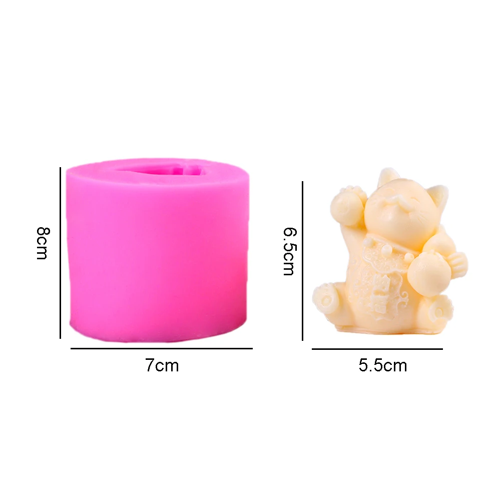 DIY 3D кошка собака панда формы Силиконовые Мыло Свеча формы украшения торта свеча плесень гипсовые украшения гипсовый цемент