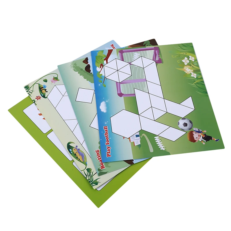 

170 pcs/set Geometric Shape Tangram Puzzle Toys Colorful Wooden Game Creativity Jigsaw Baby Kids Preschool Teaching Toy