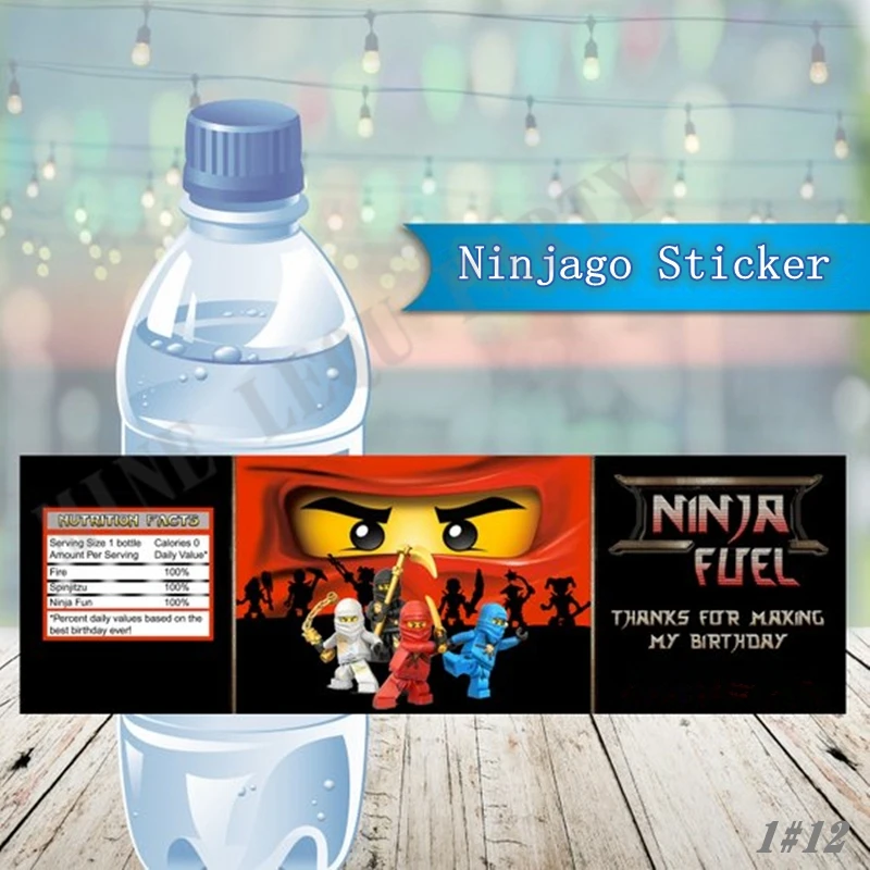 

Этикетки для бутылок с водой Red Ninja Kai, 24 шт./лот, ниндзя, аниме, товары для дня рождения