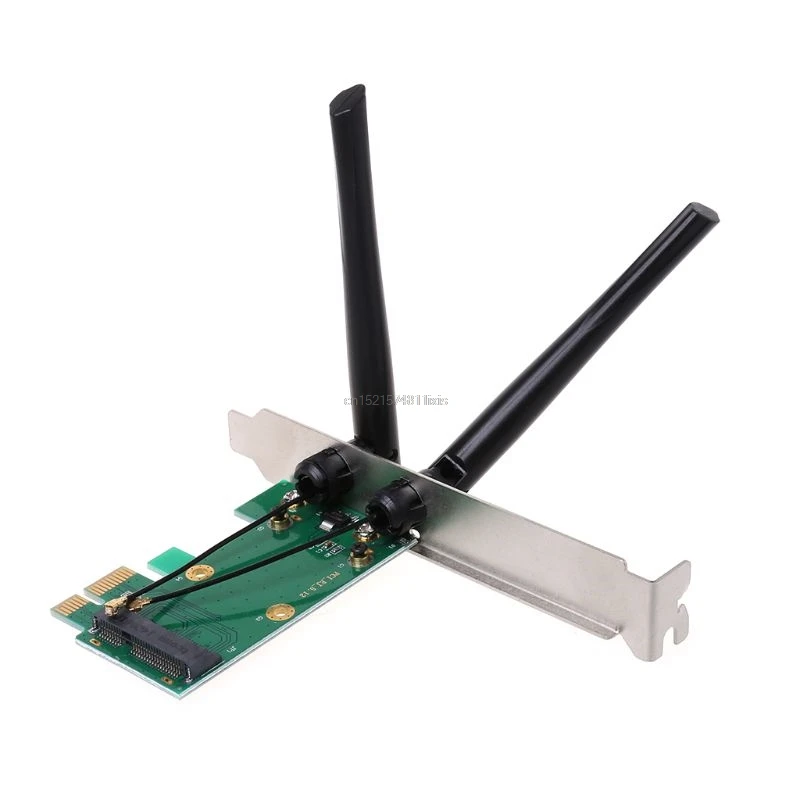 Беспроводная сетевая карта Wi-Fi Mini PCI-E Express к адаптеру 2 антенны Внешний ПК |