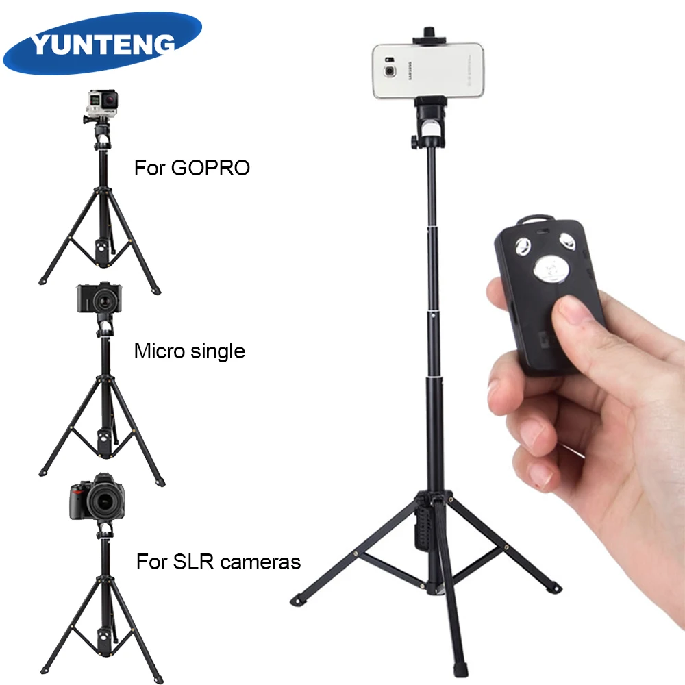 YUNTENG 1688 3 в 1 переносной штатив палка для селфи монопод с Bluetooth пульт