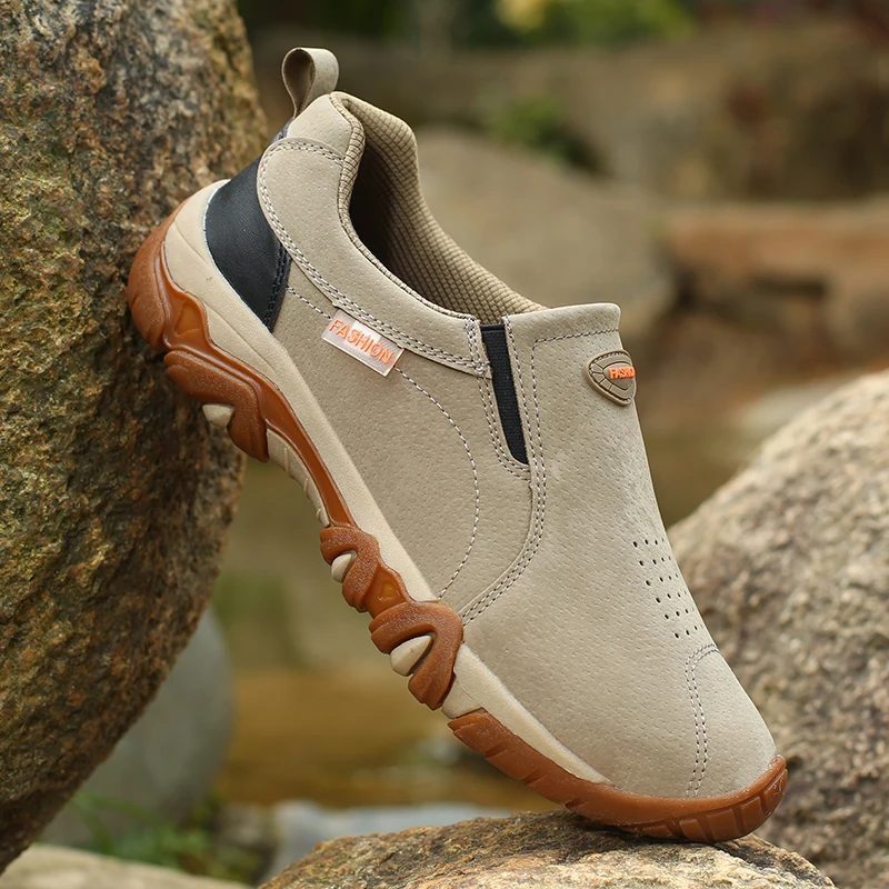 New High Quality Brand Men Shoes Genuine leather Loafers Casual Breathable Outdoor Non Slip Walking Sneakers | Обувь
