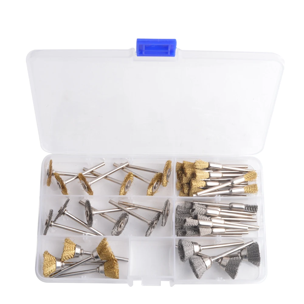 44 шт мини проволочная кисть колесо чашка латунный Стальная проволока набор