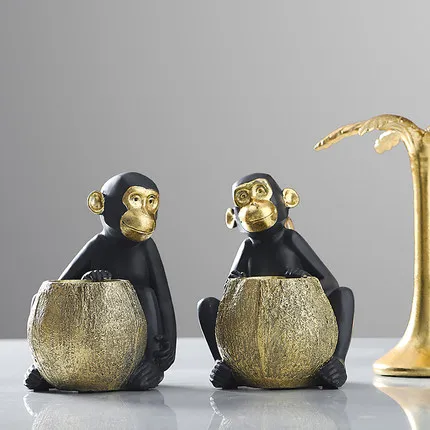 

Decorative Ornaments Cute Monkey Storage Ornaments Multi-function Fleshy Flower Pots Living Room Office Decorations