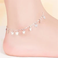 kofsac new fashion 925 sterling silver anklets for women party cute butterfly ankle chain bracelet foot jewelry girl best gifts