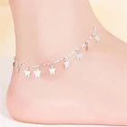 Женские браслеты на лодыжку KOFSAC, браслеты на ногу из стерлингового серебра 925 пробы с милой бабочкой, ювелирные изделия для вечеринок, лучший подарок для девушек