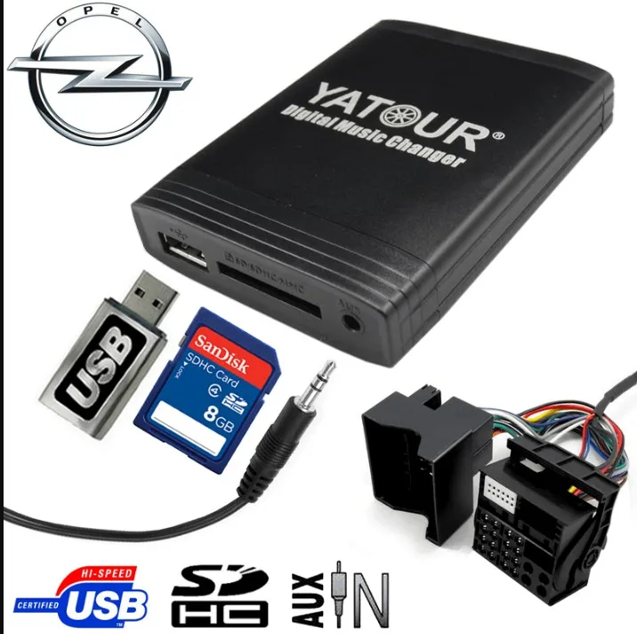 USB SD AUX адаптер Yatour для Opel Astra H J Corsa zafira vectra с OEM от CD30 MP3 Grunding/VDO/Blaupunkt радио CD зарядное