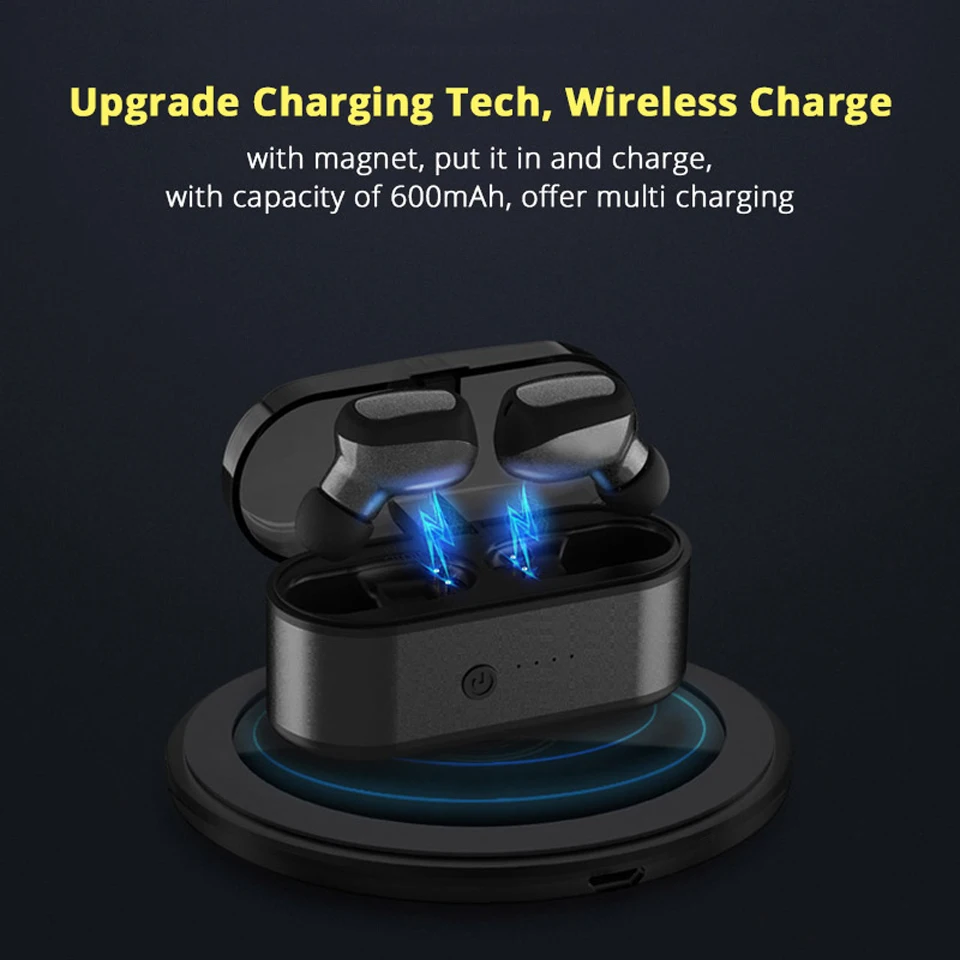 Wireless Earphones V5.0 Bluetooth Headsets Sport Earbuds with Mic and Charger Box Handsfree For iPhone Android Gaming Headsets