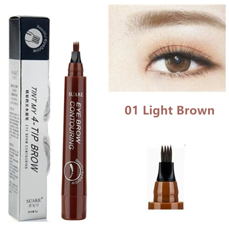 01 Microblading карандаш для бровей водонепроницаемый вилка кончик бровей Карандаш для татуировки длительный Профессиональный тонкий эскиз жидкий карандаш для бровей - Цвет: 01
