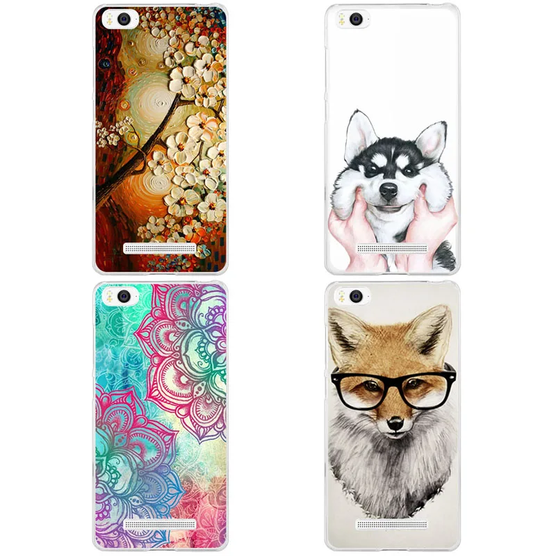 REDTOWN Soft Cases For Xiaomi Mi4i Mi4c Transparent Printing Ultra-Thin Silicon TPU Phone Cover Mi 4i 4c |
