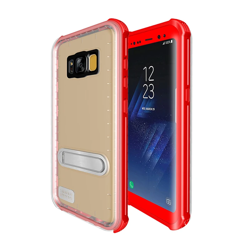 Красный IP68 Водонепроницаемый чехол для дайвинга для samsung S8 S8 Plus противоударный чехол для телефона для samsung Galaxy S8 Plus магнитные подставки - Цвет: Красный