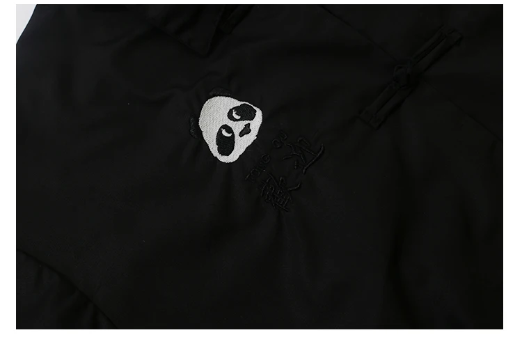 Женская винтажная блузка с коротким рукавом летняя шифоновая вышивкой Pandas 2019 |