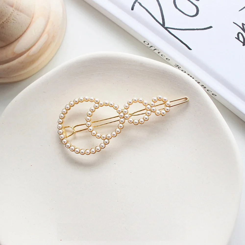 Женские модные аксессуары для волос металлические жемчужные шпильки простой