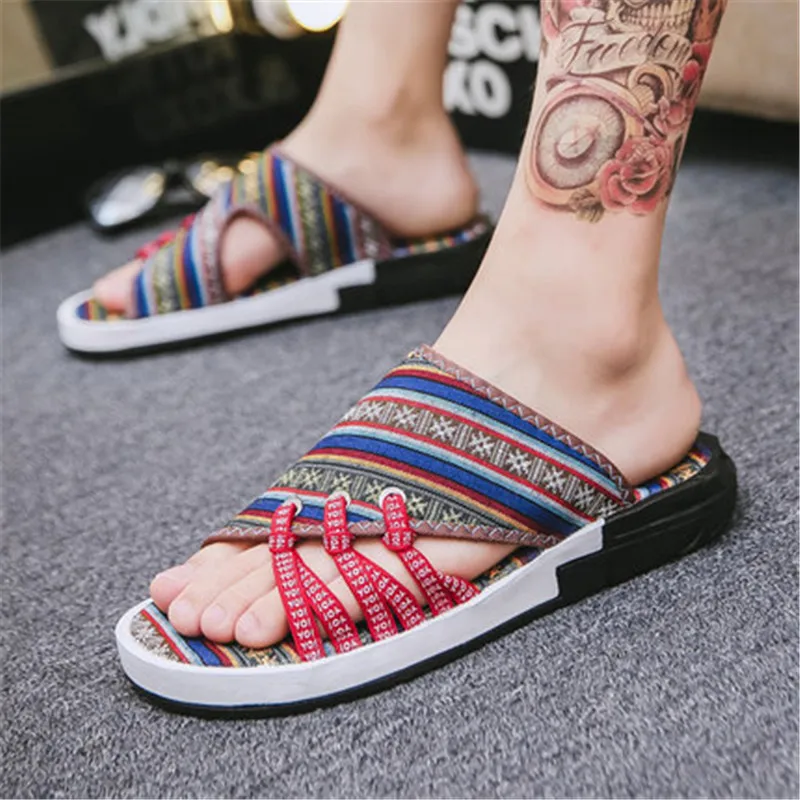 Хит продаж Вьетнамки Новинка Мужские шлепанцы Chanclas Hombre Винтажная прошитая