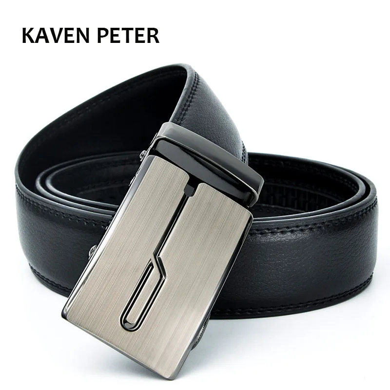 

Automatic Buckle Belt For Men Luxury Automatic Buckle Leather Belt Cowskin Alloy Buckle Men Black Color Shipping Free