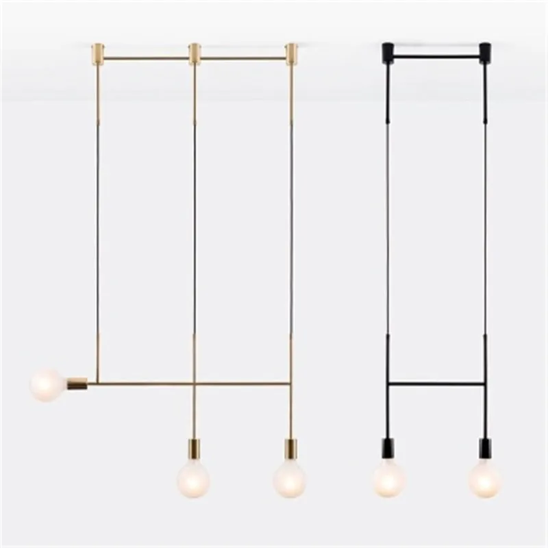 Nordic Designer Creative Personality Chendelier Simple Modern Art Living Room Bedroom Bar Bedside Wrought Iron Line Chandelier | Лампы и