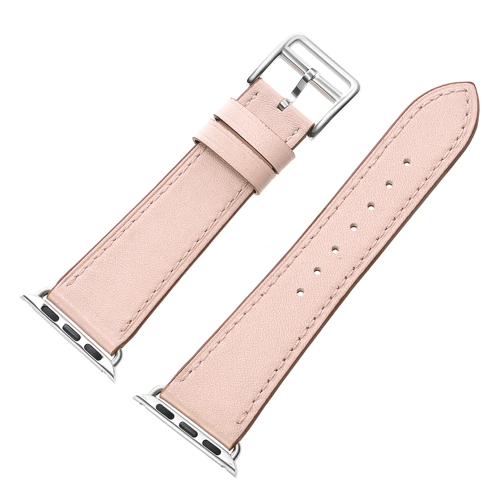 Элегантный розовый мятный зеленый один тур ремешок для Apple Watch Band из натуральной кожи серии 1 2 3 4 38 мм 40 мм 42 мм 44 мм браслет ремешок