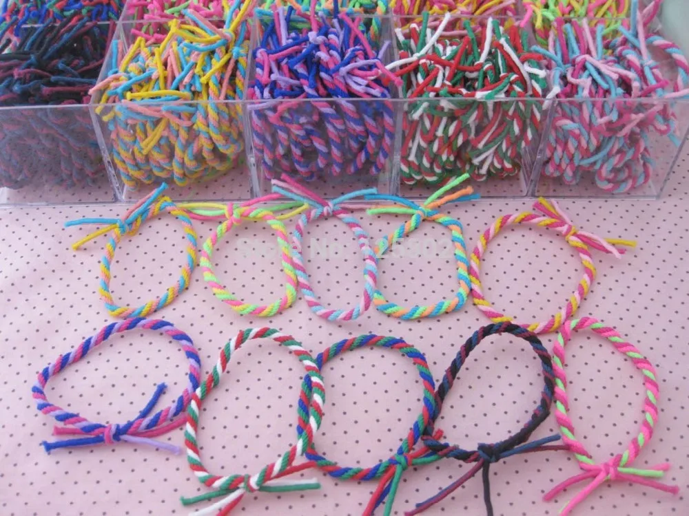 

Elastic Hairbands 20Pcs/OPP Bag Mixed Patterns Colors 5CM Ring Girls Hair accessories