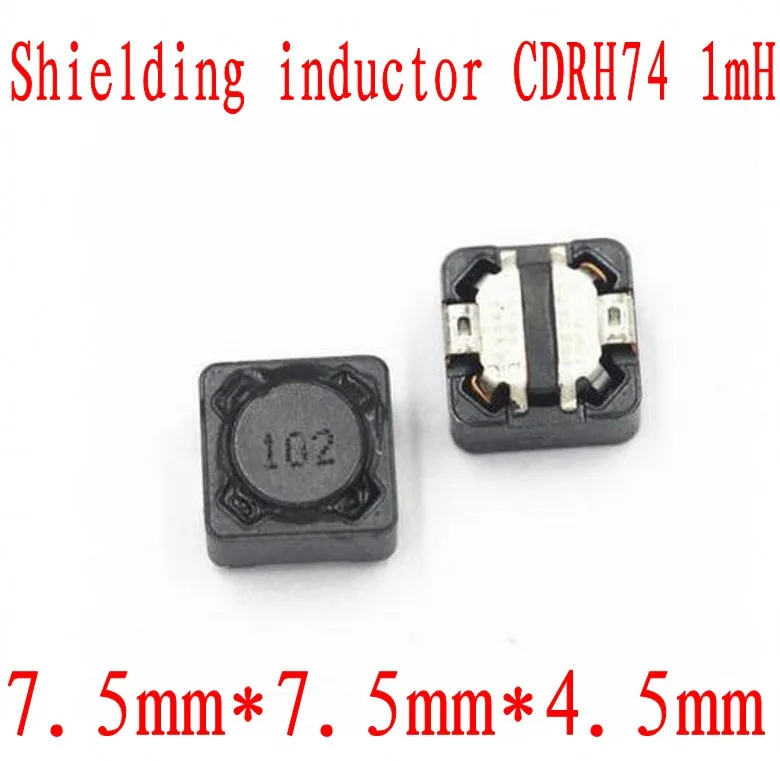 1000 шт./лот экранированный индуктор SMD Силовые индукторы 7*7*4 мм 1MH CDRH74R 102 высокое