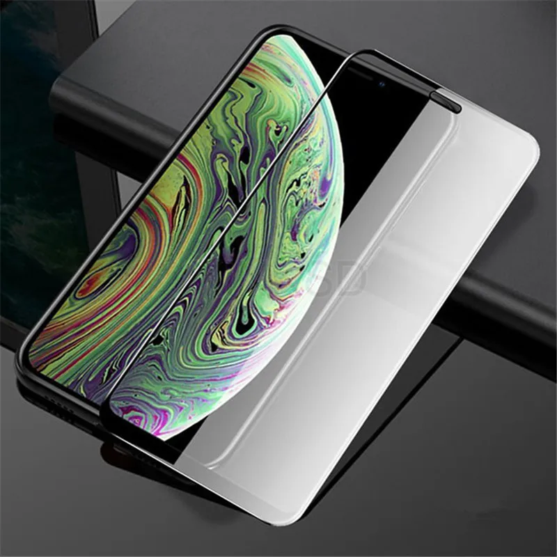 Black 6D Полное покрытие экрана протектор для iPhone 7 8 XS XR XS 11 Pro MAX 6 s 6S Plus закаленное стекло для iPhone X защитная стеклянная пленка - Цвет: Black