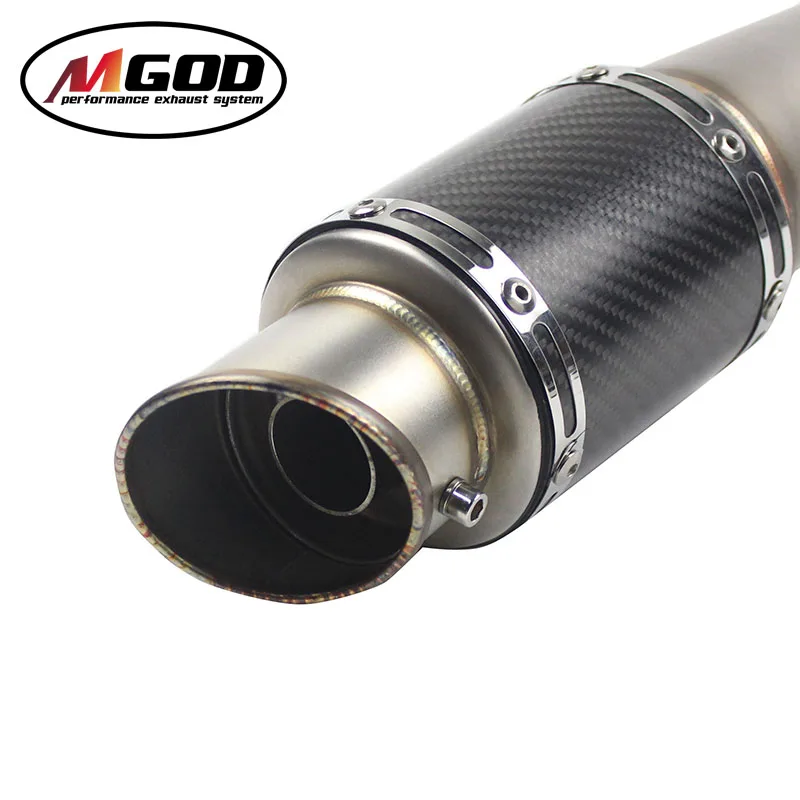 Buy motorcycle exhaust pipe universal muffler akrapovic carbon fiber with db killer for yamaha r1 r3 r15 honda cb650 s1000r on