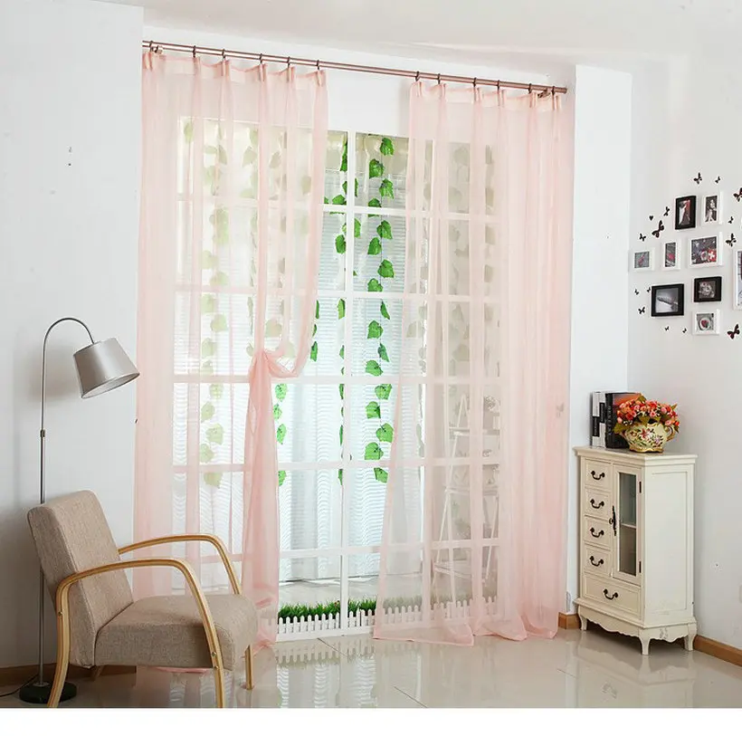 Горячая Распродажа украшения мягкий отвесный тюль занавески для гостиной