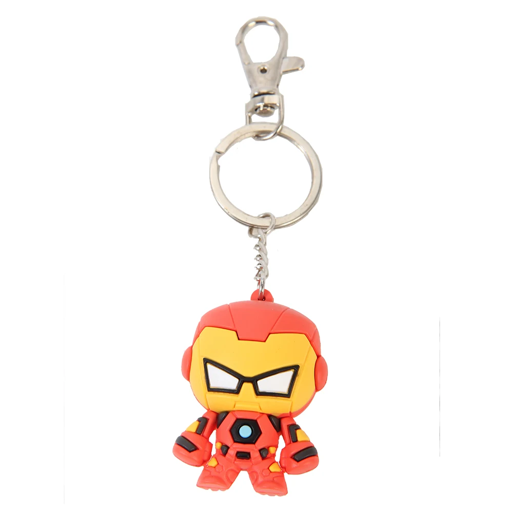 Iron Man Поп мультфильм ПВХ брелок Микки Минни Детские Брелки держатель для ключей сумка подвеска Подвески для фанатов подарок ключ кошелек аксессуары - Цвет: Iron Man