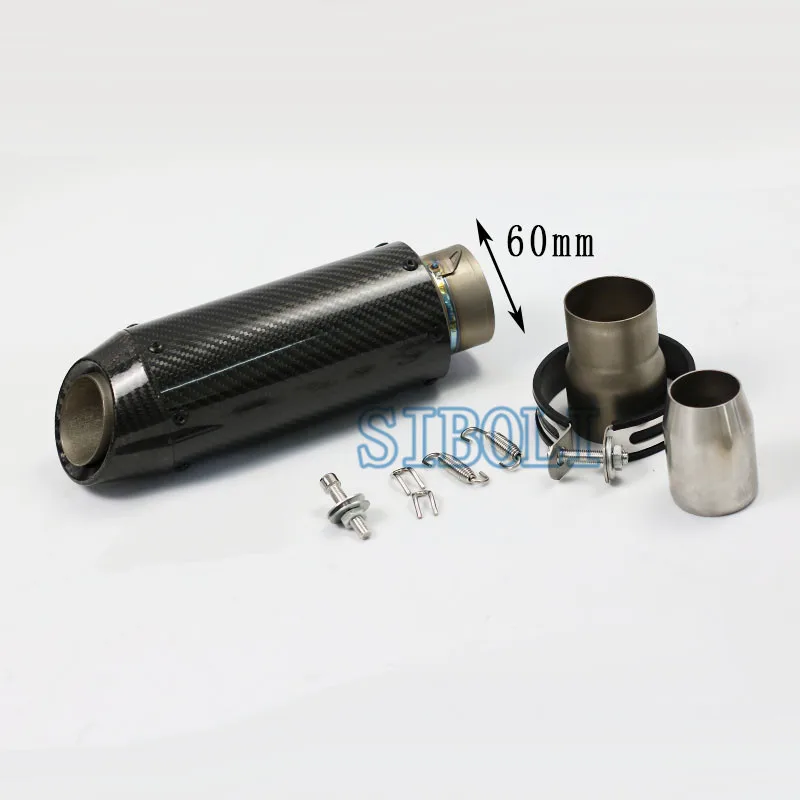 

Universal Motorcycle Exhaust Pipe Slip-on Real Carbon Fiber Titanium Alloy muffler For HONDA R1 R3 R6 FZ6 ATV Pit bike exhaust