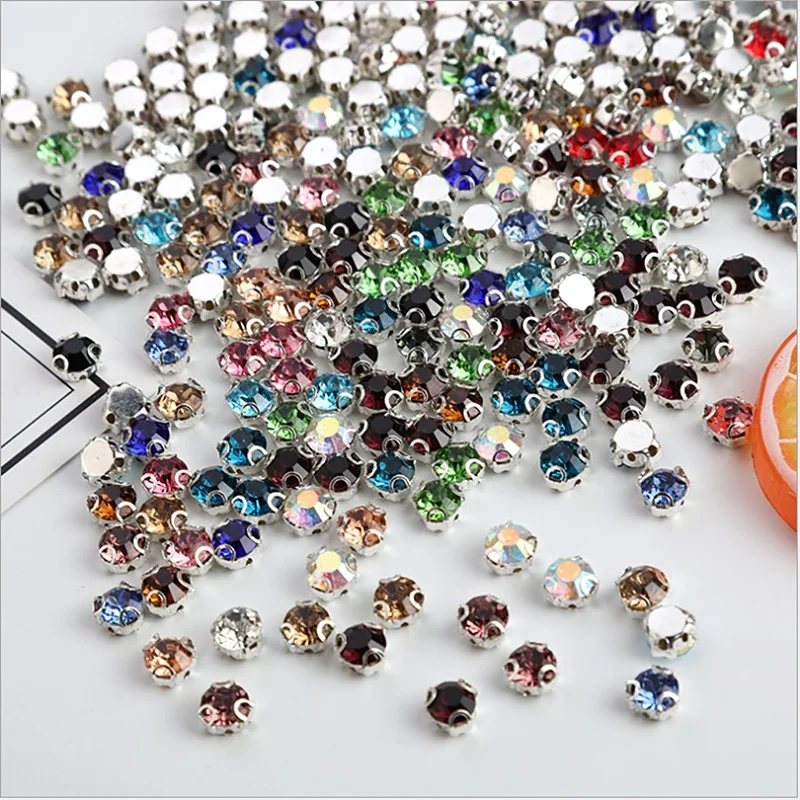 Стразы 3D цветные 4 мм ss16 AAA Стеклянные серебряные стразы прозрачные кристаллы AB DIY