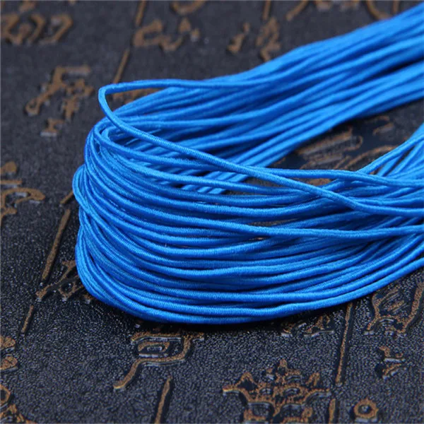 Blue 15 м красочные банджи шнуры DIY аксессуары ручной работы плетеные шнуры домашние тканые декоративные Шнуры DIY браслет Шнуры бусины веревка 1 мм - Цвет: Blue