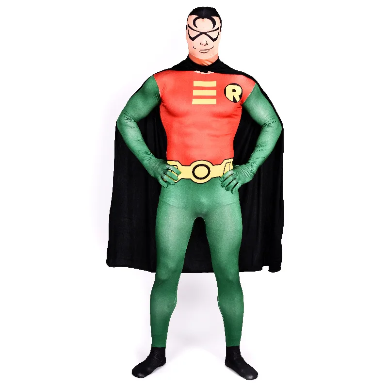 Высокое качество для взрослых Для мужчин Super hero Робин костюм лайкра Зентаи Боди