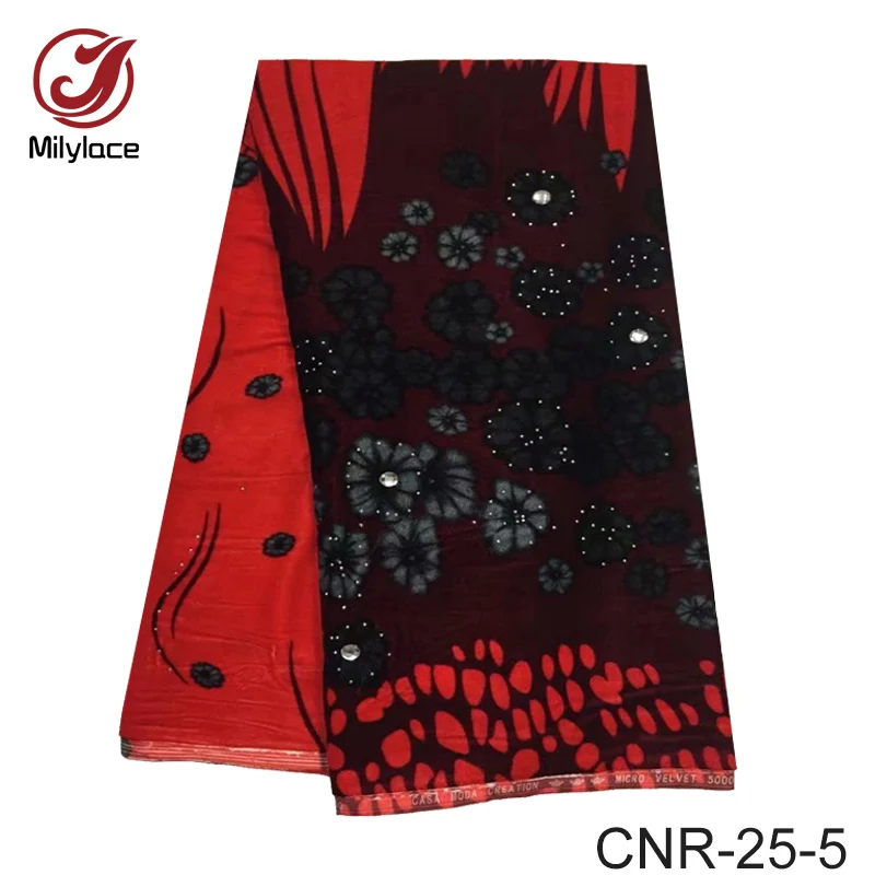 Новейшее поступление из Африки кружевная ткань бархатная с камнями 5 ярдов за лот
