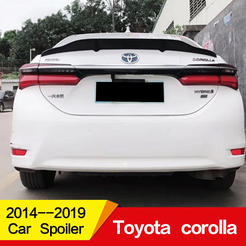 Использовать для Toyota corolla спойлер 15 16 17 18 год Левин Глянцевая углеродное волокно/FRP заднее крыло R стиль аксессуары