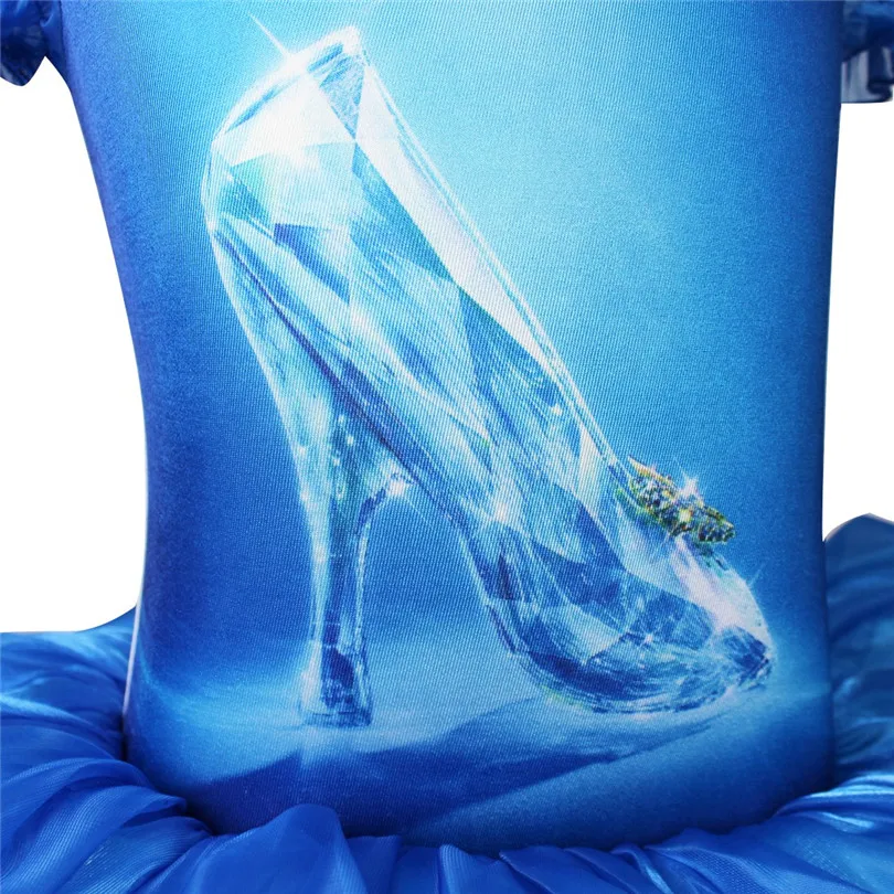 Балетное платье для танцев девочек обувь с голубыми кристаллами трико принтом