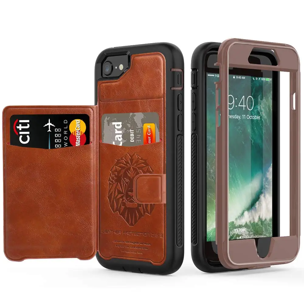 Brown Магнитный флип-чехол-бумажник TIKITAKA для iphone XS Max XR X 6 6s 7 8 Plus, Многофункциональный прочный защитный держатель для карт - Цвет: Brown