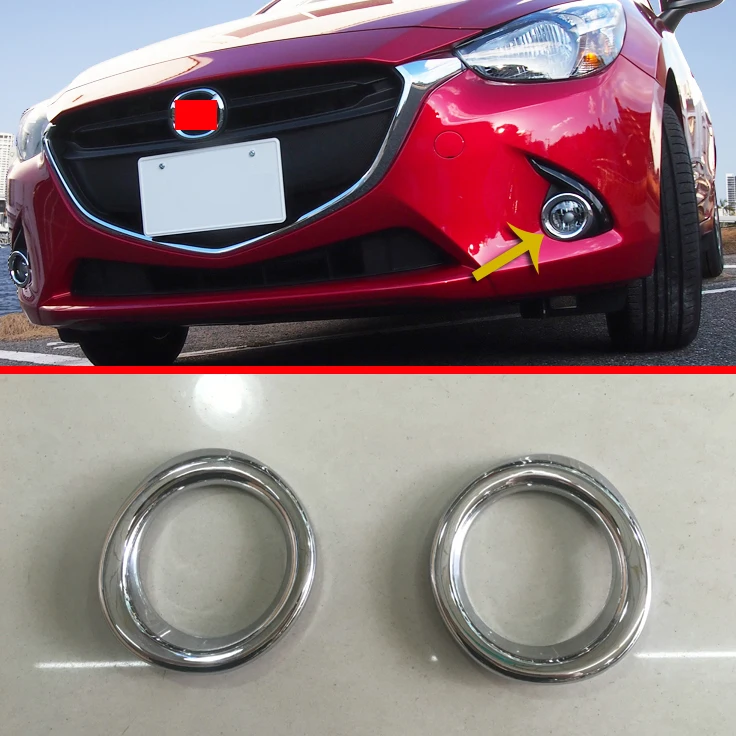 Для Mazda 2 Demio DJ DL 2015 2016 2017 ABS Хром Передняя противотуманная фара накладка |