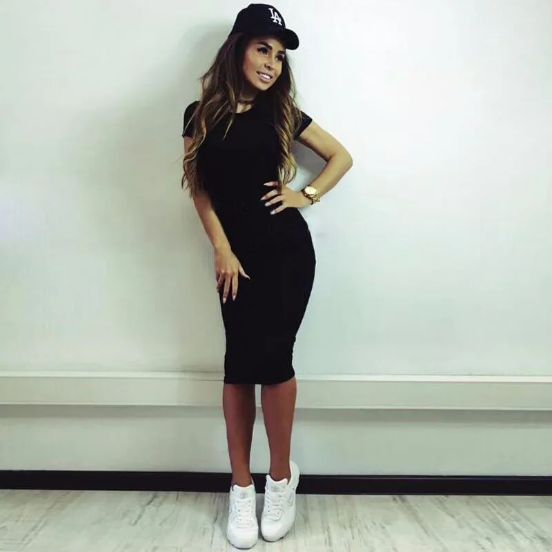 Женское летнее платье с коротким рукавом облегающее вечернее вечерние платья