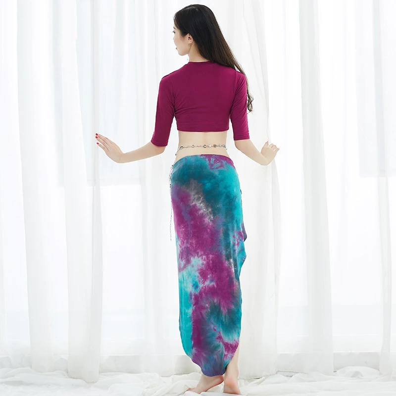 

2019 Bellydance Costume 2pcs Set Top&Skirt Women Belly Dance Suits Performance Wear Long Skirt Oriental Dance Costumes DQS1248