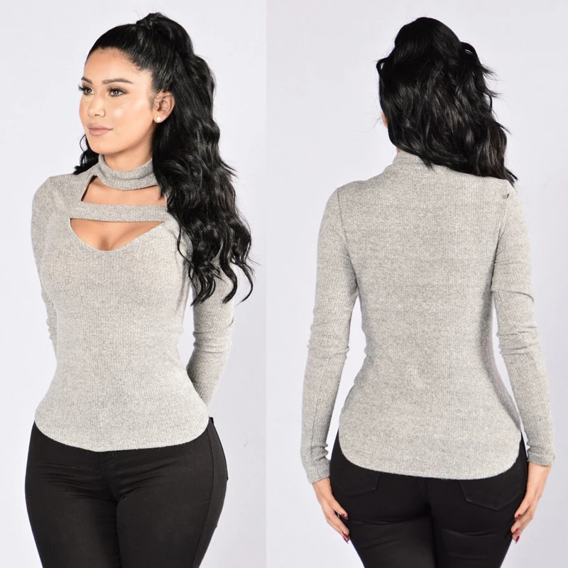 Женская хлопковая рубашка с воротником хомутом Blause Повседневная блузка длинными