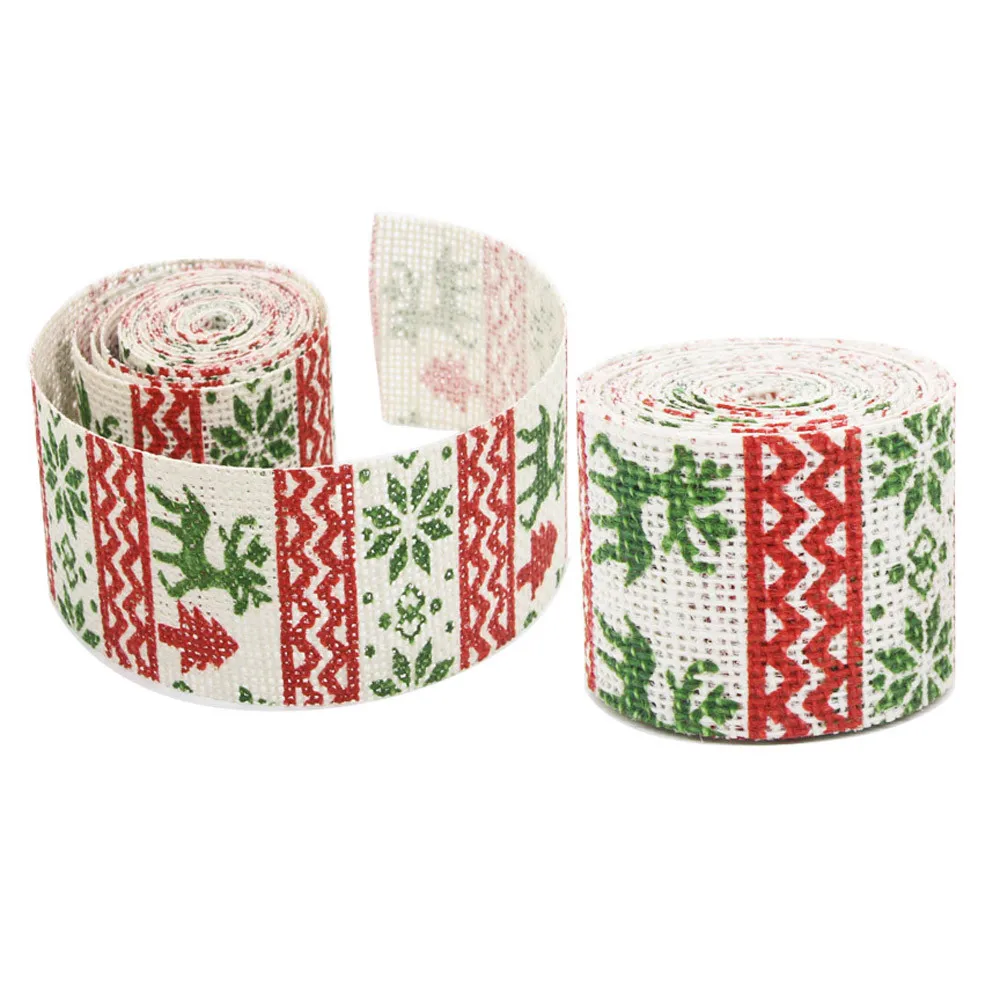 Мешковины кружевная бейка полосы Rusticity Свадебный декор DIY Craft Roll белый висит украшения Рождество дерево enfeites натальные