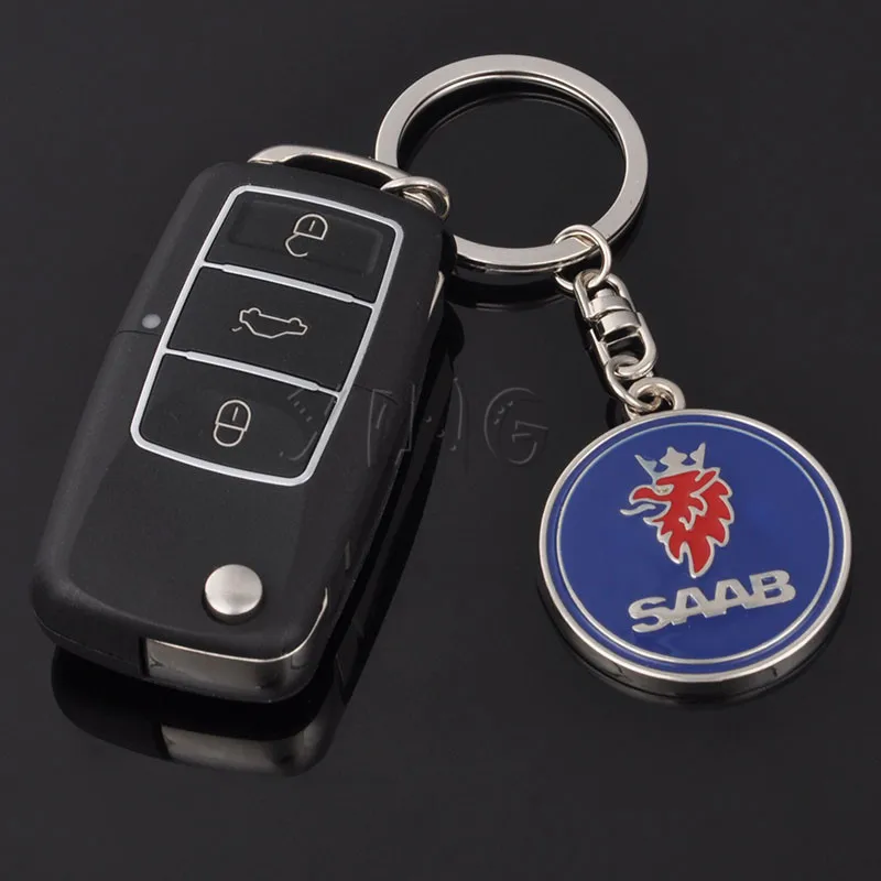 1Pcs Metal Car Keychains Key Chain Ring Keyring Auto Badge for SAAB SCANIA Aero X 9-3 9-5 9-7X Styling Accessories | Автомобили и