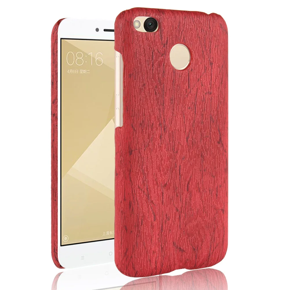 Woodern ретро кожаный чехол для XiaoMi RedMi 4X кожного покрова Hard Shell на Для Сяо Ми Красный