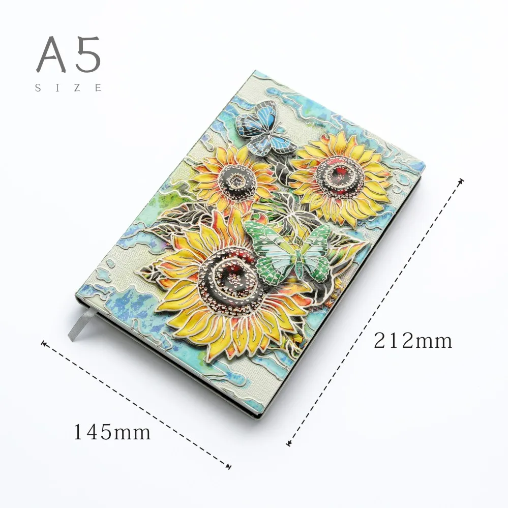 Блокнот Sunflower A5 в винтажном стиле ретро блокнот с рельефным эффектом милый
