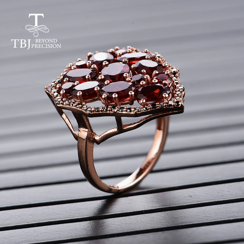 TBJ, натуральный драгоценный камень с гранатом Мозамбик, Стерлинговое Серебро 925 пробы, кольца/кулон/серьги, роскошный свадебный комплект ювелирных изделий для женщин