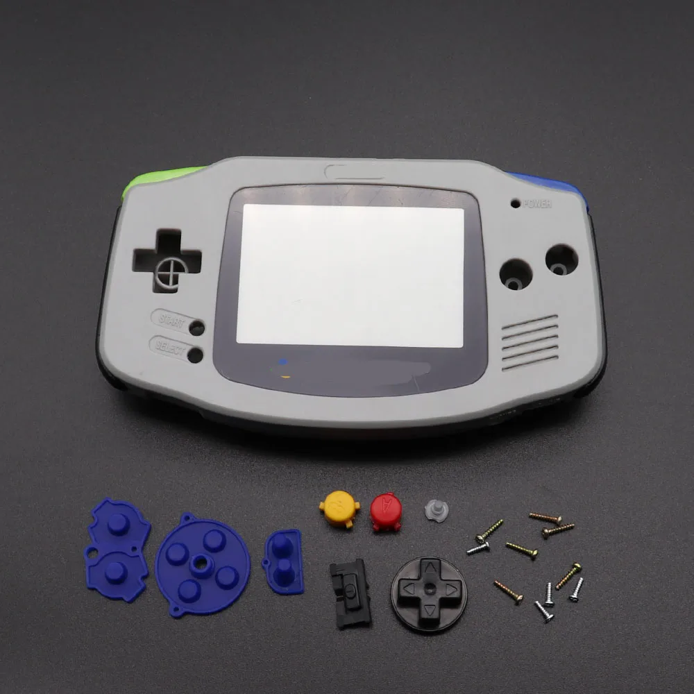 Желтая Серебряная пластиковая накладка на корпус для Nintendo Gameboy Advance GBA чехол