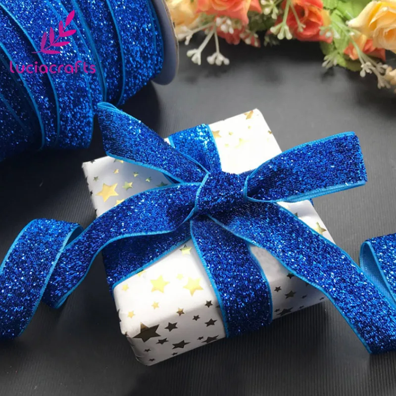 Ленты Lucia Crafts с блестками бархатные ленты 15-16 мм сделай сам бантом для подарочной