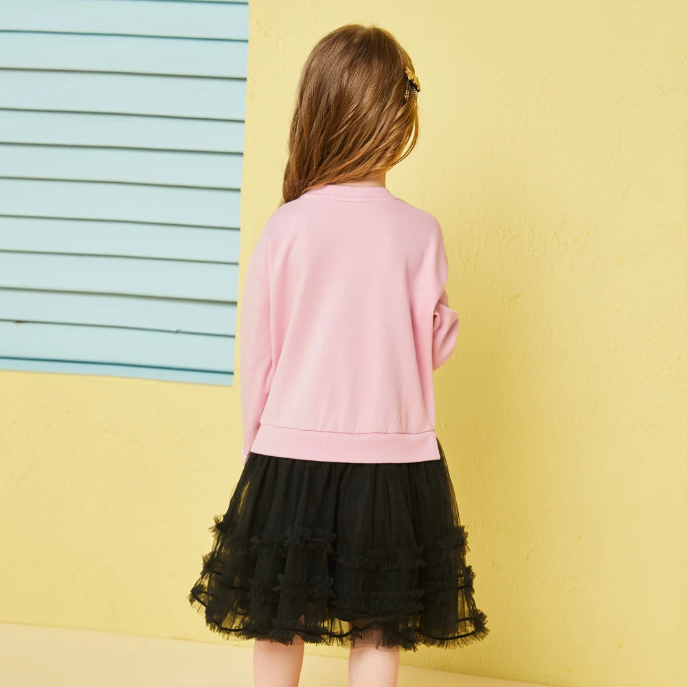 Balabala autumn dresses for girls Star pattern Gauze children's clothing Long sleeved dress holiday | Детская одежда и обувь