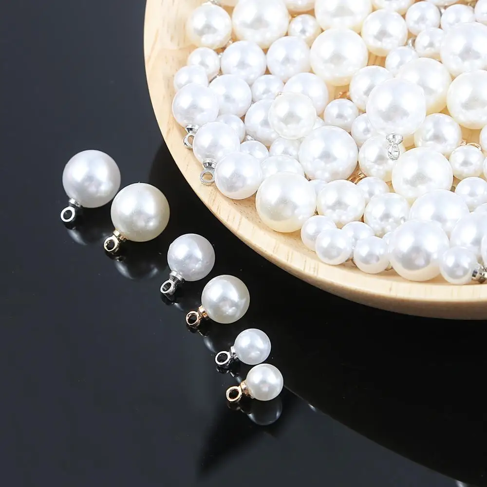 Фото Жемчужные бусины Ivroy/White Pearl Charm DIY из АБС-пластика для изготовления сережек, ожерелий, ювелирных изделий для женщин, подарочные украшения для рукоделия, 10, шт./пакет, 6 мм, 8 мм, 10 мм №3